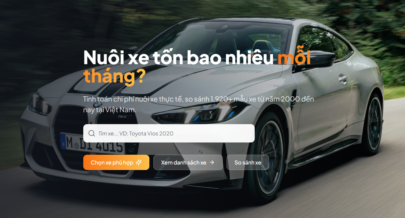 Ảnh xem trước CarCheck VN - Chi phí nuôi xe ô tô Việt Nam